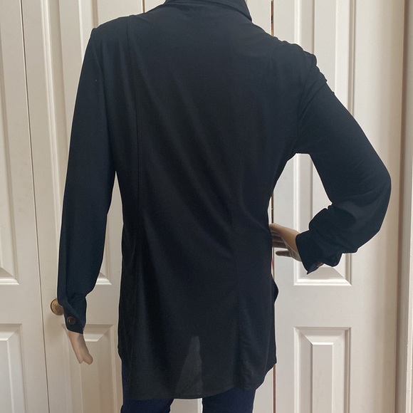 Saks Fifth Avenue Gottex Black Button Front Long Sleeve Size M. - Picture 7 of 11